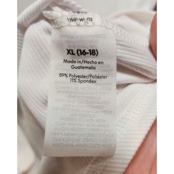 NO BOUNDARIES WOMEN XL WHITE LONG SLEEVE SHIRT RIBBED THERMAL STRETCH BASIC SOFT - Picture 7 of 11